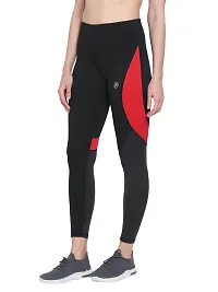 Popster Multi Color Block 4 Way Lycra Skinny Womens Yoga Pants Red-thumb2