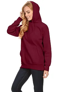 Popster Women's Cotton Hooded Neck Sweatshirt (POP0118246-P_Maroon_XL)-thumb2