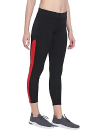 Popster Black Color Block 4 Way Lycra Skinny Womens Yoga Pants-thumb1