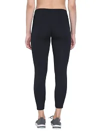 Popster Navy Blue Color Block 4 Way Lycra Skinny Womens Yoga Pants-thumb3