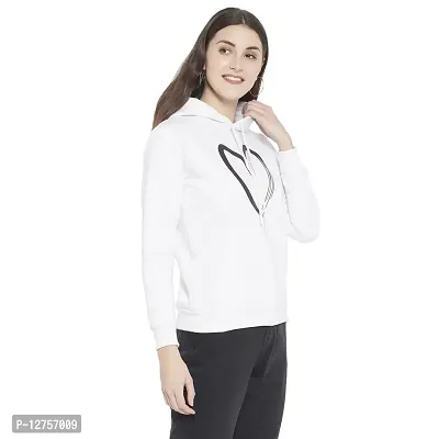 Popster Women's Fleece Hooded Neck Sweatshirt(POP0118493-M_White_M)-thumb2