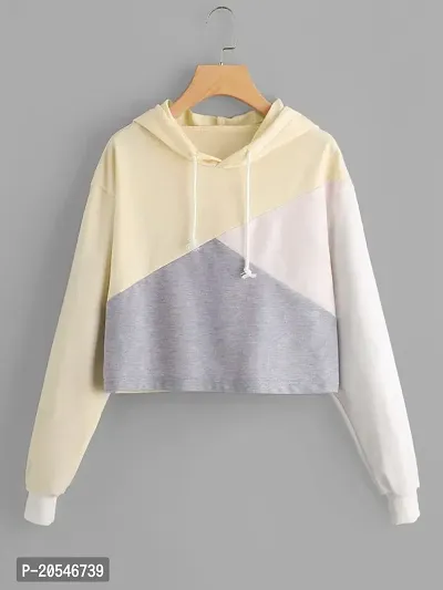 Popster Multicolor Color Block Cotton Hoody Regular Fit Long Sleeve Womens Tshirt-thumb0