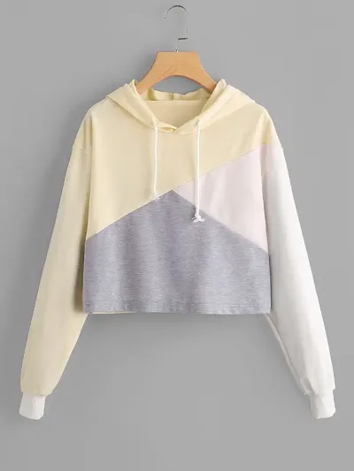 Popster Color Block Hoody Regular Fit Long Sleeve Womens Tshirt