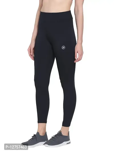 Popster Navy Blue Solid 4 Way Lycra Skinny Womens Yoga Pants-thumb2