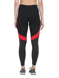 Popster Multi Color Block 4 Way Lycra Skinny Womens Yoga Pants Red-thumb3