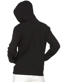 Popster Women's Solid Fleece Hoody Regular Fit Long Sleeve Hooded Neck Sweatshirt (Black, Large )-thumb1