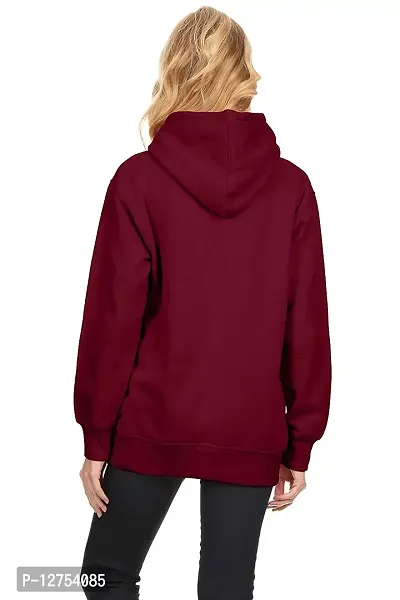 Popster Women's Cotton Hooded Neck Sweatshirt (POP0118246-P_Maroon_XL)-thumb2