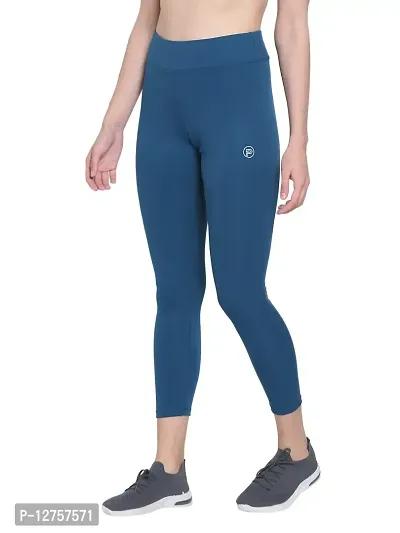 Popster Blue Solid 4 Way Lycra Skinny Womens Yoga Pants-thumb2