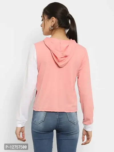 Popster Color Block Cotton Hoody Regular Fit Long Sleeve Womens Tshirt-thumb4