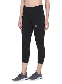 Popster Black Solid 4 Way Lycra Skinny Womens Yoga Pants-thumb2