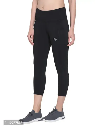 Popster Black Solid 4 Way Lycra Skinny Womens Yoga Pants-thumb3