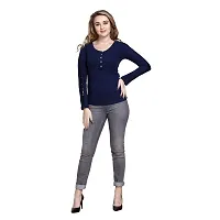 Popster Women's T-Shirt (POP0118107-L_Navy Blue_Large)-thumb4