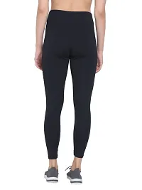 Popster Navy Blue Solid 4 Way Lycra Skinny Womens Yoga Pants-thumb3