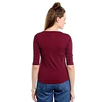 Popster Women's T-Shirt (POP0118178-A_Maroon_Large)-thumb2