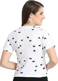 Popster Print Cotton Round Neck Regular Fit Half Sleeve Womens T-Shirt-thumb1