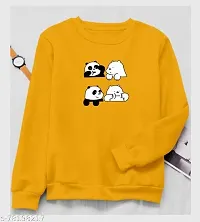 Popster Mustard Printed Cotton Round Neck Regular Fit Long Sleeve Womens T-Shirt(POP0118538-M)-thumb1