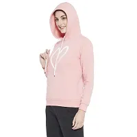 Popster Peach Printed Fleece Hoody Regular Fit Long Sleeve Womens Sweatshirt(POP0118490-XL)-thumb2
