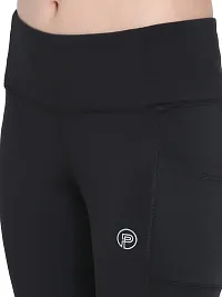 Popster Black Solid 4 Way Lycra Skinny Womens Yoga Pants-thumb4