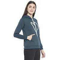 Popster Women's Fleece Hooded Neck Sweatshirt(POP0118489-XL_Blue_XL)-thumb1