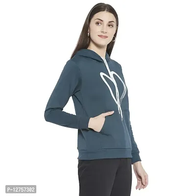 Popster Women's Fleece Hooded Neck Sweatshirt(POP0118489-XL_Blue_XL)-thumb2