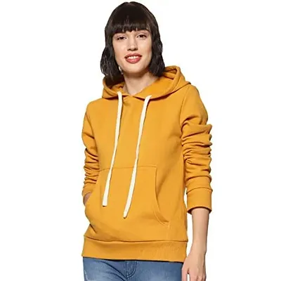 Popster Women's Solid Fleece Hoody Regular Fit Long Sleeve Hooded Neck Sweatshirt