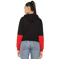 Popster Multi Color Block Cotton Hoody Regular Fit Long Sleeve Womens Sweatshirt-thumb1