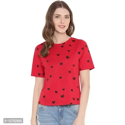Popster Women's T-Shirt (POP0118183-L_Red_Large)