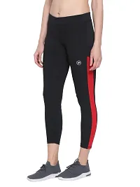 Popster Black Color Block 4 Way Lycra Skinny Womens Yoga Pants-thumb2