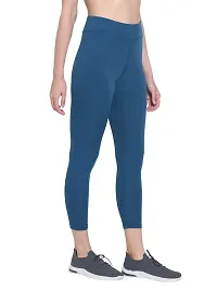 Popster Blue Solid 4 Way Lycra Skinny Womens Yoga Pants-thumb2