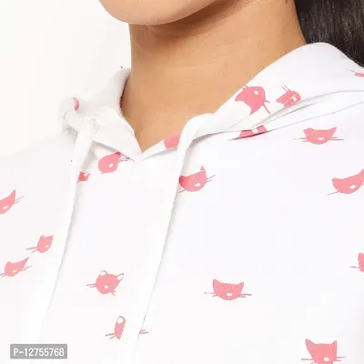 Popster Printed Cotton Hoody Regular Fit Long Sleeve Womens Sweatshirt-thumb5