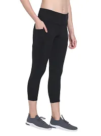 Popster Black Solid 4 Way Lycra Skinny Womens Yoga Pants-thumb1