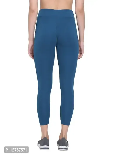 Popster Blue Solid 4 Way Lycra Skinny Womens Yoga Pants-thumb4