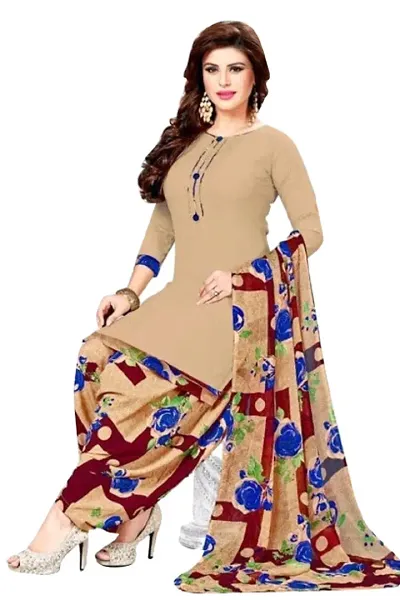 Classic Crepe Dress Material with Dupatta for Women