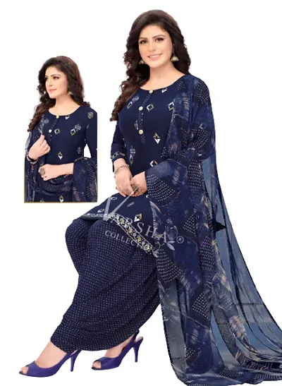 Fancy Synthetic Unstitched Dress Material For Women Pack Of 2