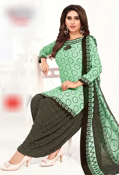 Elegant Crepe Dress Material with Dupatta For Women