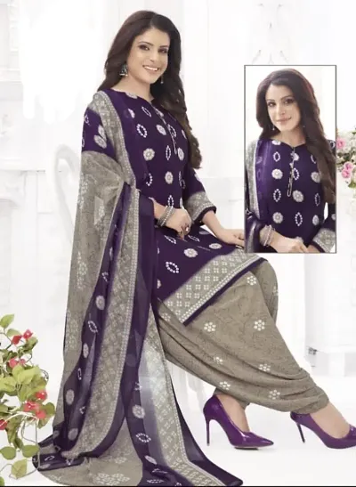 Beautiful American Crepe Dress Material with Dupatta