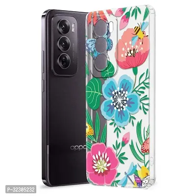 Memia Shockproof Printed Back Cover Case for OPPO Reno 12 Pro 5G (Transparent)