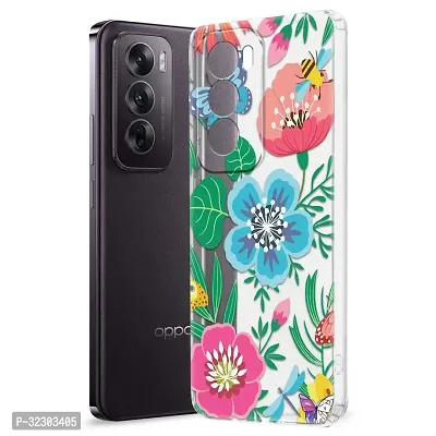 Memia Shockproof Printed Back Cover Case for Oppo Reno 12 5G (Transparent)-thumb0