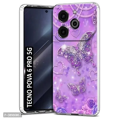 Memia Back Cover for Tecno POVA 6 Pro 5G Designer, Printed,Transparent,Flexible, Silicon