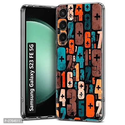 Memia Shockproof Printed Back Cover Case for Samsung Galaxy S23 FE 5G (Transparent)