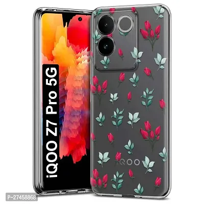 Memia Shockproof Printed Back Cover Case for iQOO Z7 Pro 5G (Transparent)