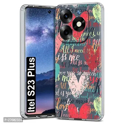 Memia Shockproof Printed Back Cover Case for Itel S23 Plus (Transparent)
