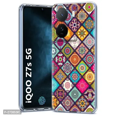 Memia Silicone Designer Printed Back Case Cover for iQOO Z7S 5G