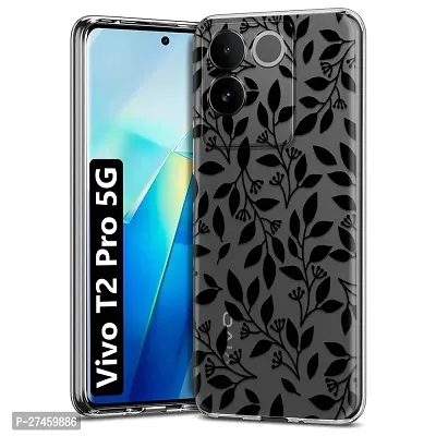 Memia Shock Proof Protective Soft Transparent Printed Back Case Cover for Vivo T2 Pro 5G