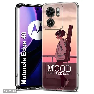 Memia Shock Proof Protective Soft Transparent Printed Back Case Cover for Motorola Edge 40