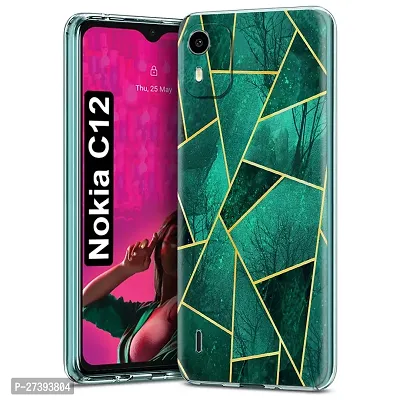 Memia Printed Soft Back Cover Case for Nokia C12 /Designer Transparent Back Cover for Nokia C12-thumb0