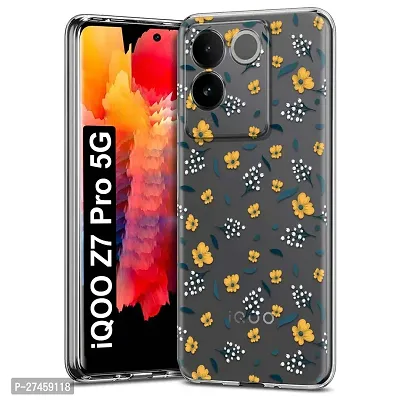 Memia Shock Proof Protective Soft Transparent Printed Back Case Cover for iQOO Z7 Pro 5G-thumb0