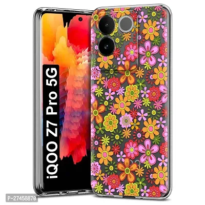 Memia Shock Proof Protective Soft Transparent Printed Back Case Cover for iQOO Z7 Pro 5G
