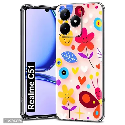 Memia Compatible For Realme C51 Printed Back Cover with Full Proof Protection, Designer Look Back Cover for Realme C51-thumb0