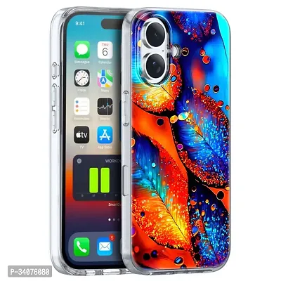 Memia Shock Proof Protective Soft Transparent Printed Back Case Cover for Apple iPhone 16